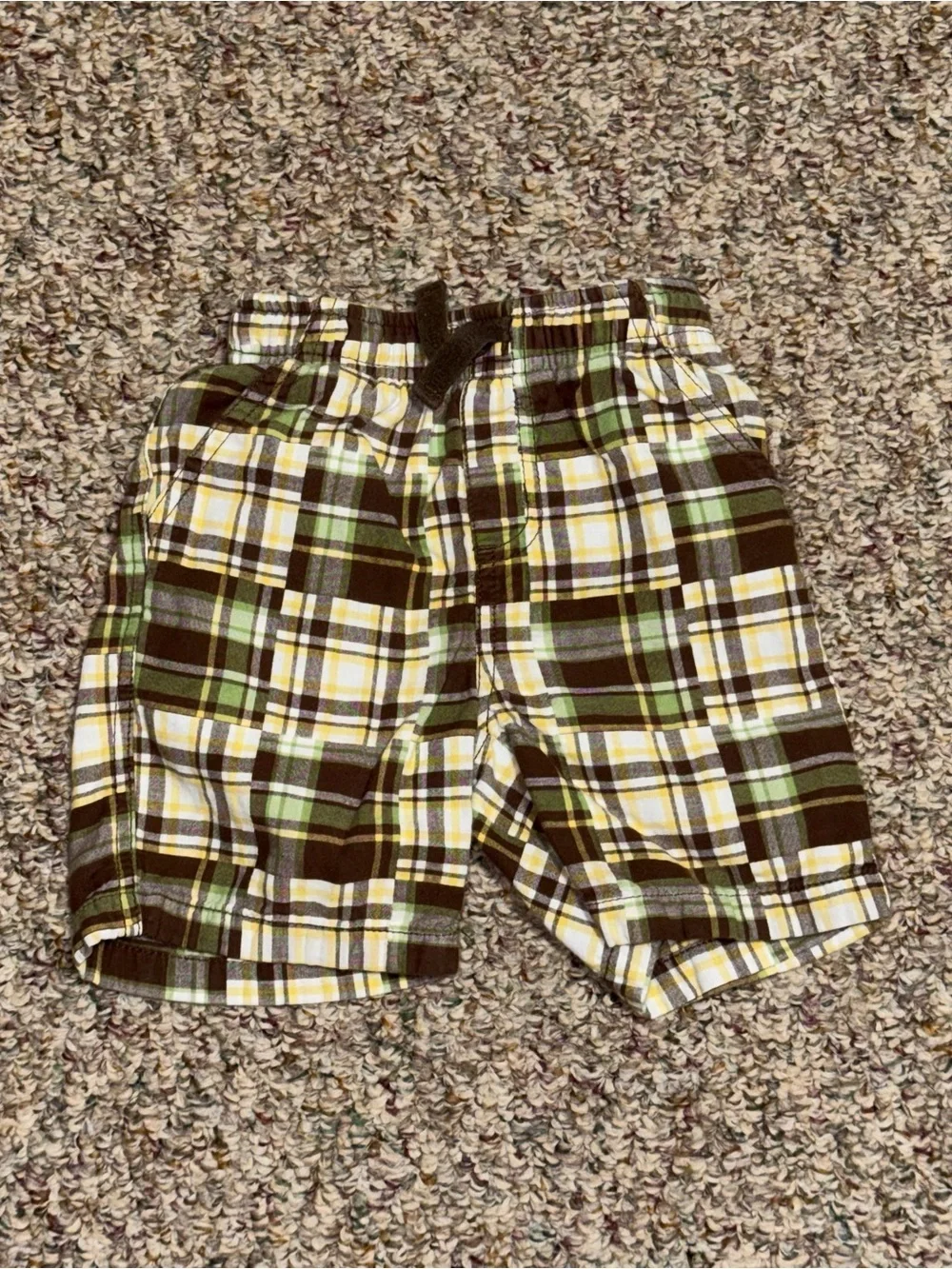 Boys toddler 18-24 month shorts Kids Plaid Pull-On Shorts